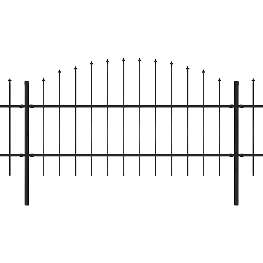 Vrtna ograda s vrhom koplja Čelik 537x100 cm Crna
