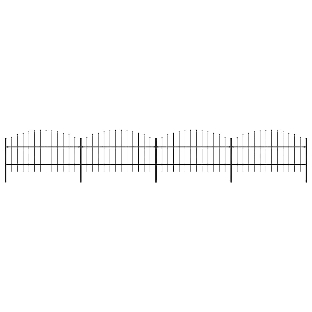 Vrtna ograda s vrhom koplja Čelik 714,5 x 100 cm Crna