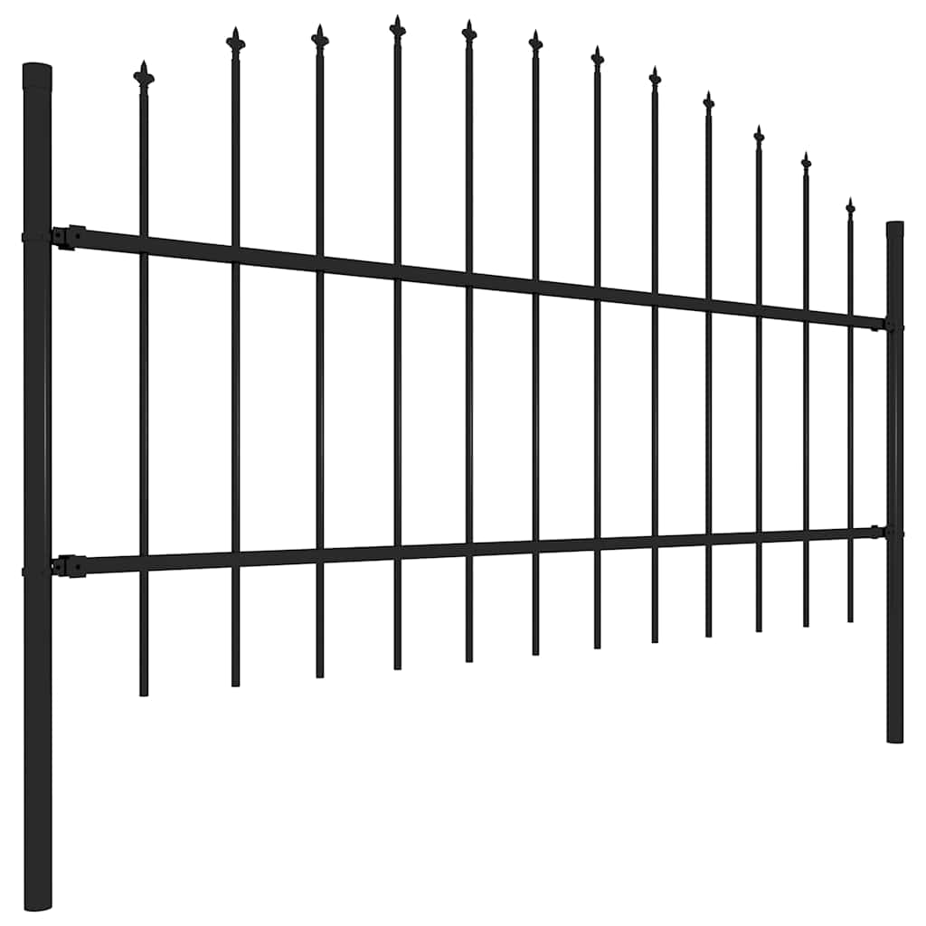 Vrtna ograda s vrhom koplja Čelik 714,5 x 100 cm Crna