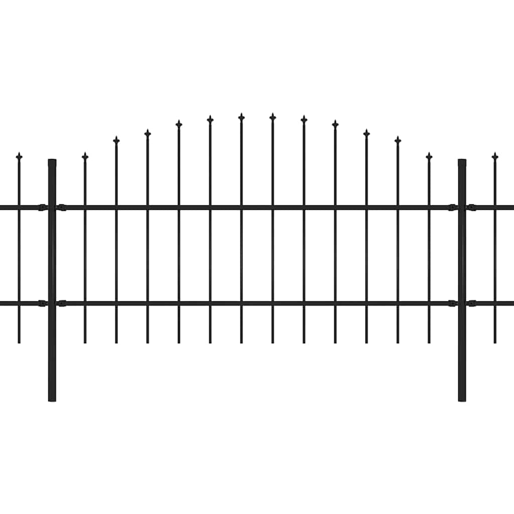 Vrtna ograda s vrhom koplja Čelik 1426x100 cm Crna