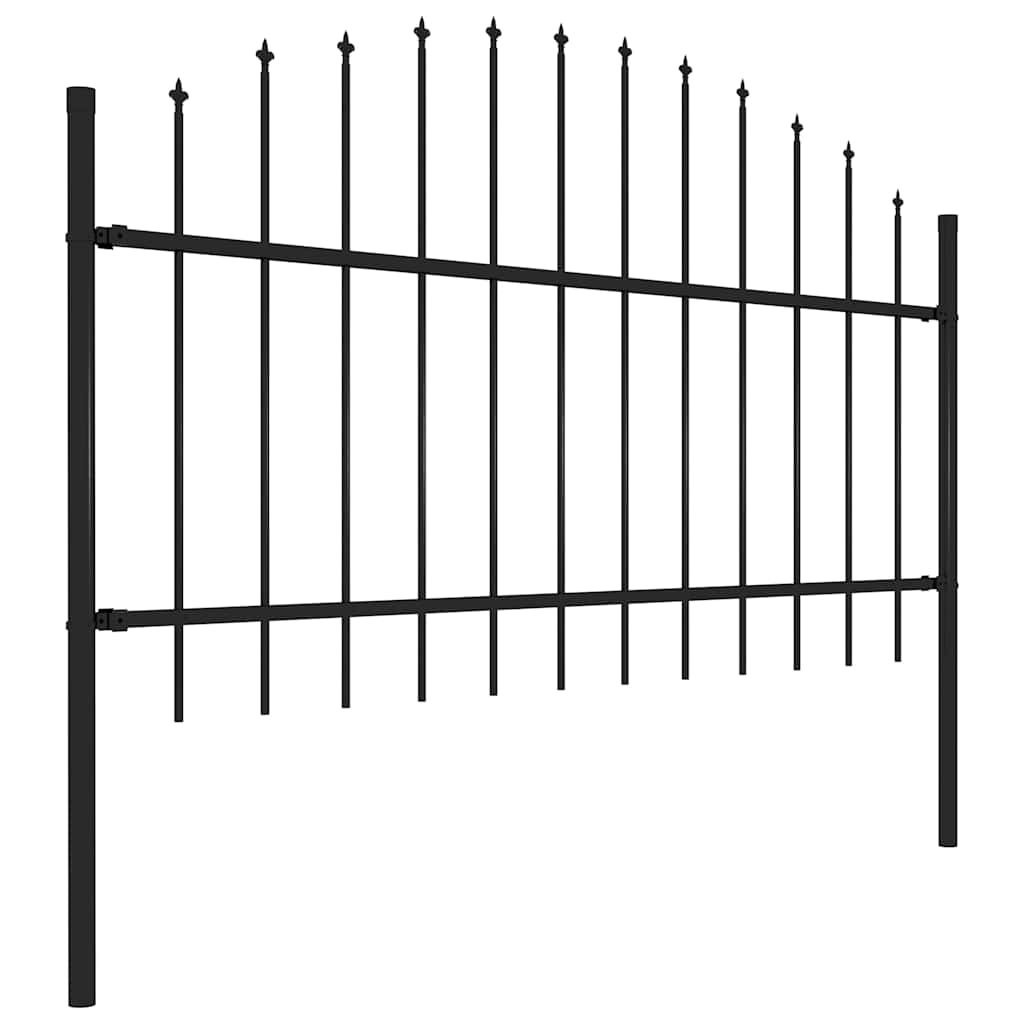 Vrtna ograda s ukrasnim kopljima (1-1,25) x 13,6 m čelična crna