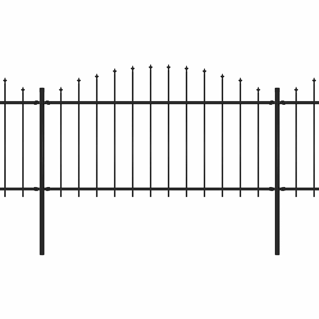 Vrtna ograda s vrhom koplja Čelik 359x150 cm Crna