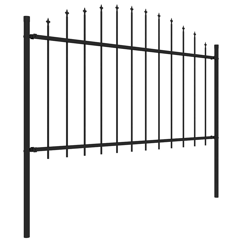 Vrtna ograda s vrhom koplja Čelik 1248 x 150 cm Crna