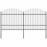 Vrtna ograda s vrhom koplja Čelik 359x175 cm Crna