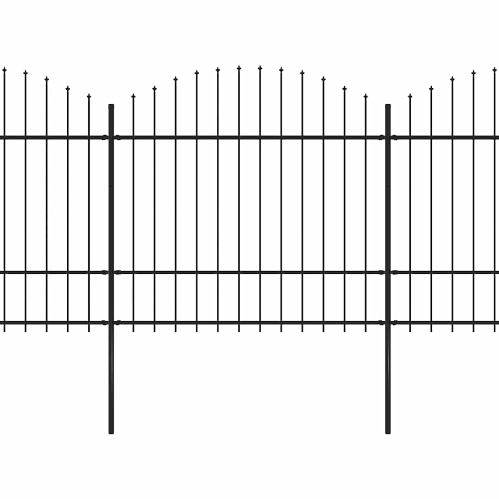 Vrtna ograda s vrhom koplja Čelik 892,5 x 175 cm Crna