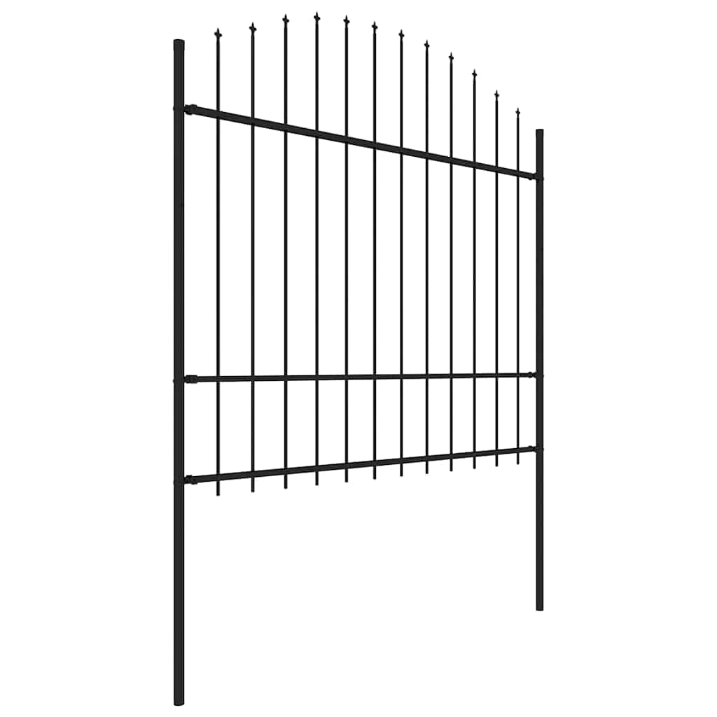 Vrtna ograda s vrhom koplja Čelik 1781,5 x 175 cm Crna