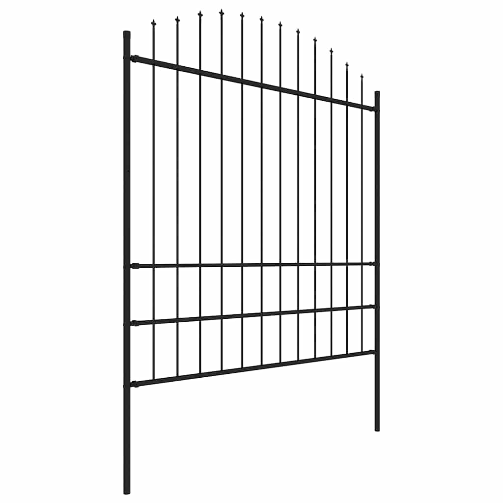 Vrtna ograda s vrhom koplja Čelik 359x200 cm Crna