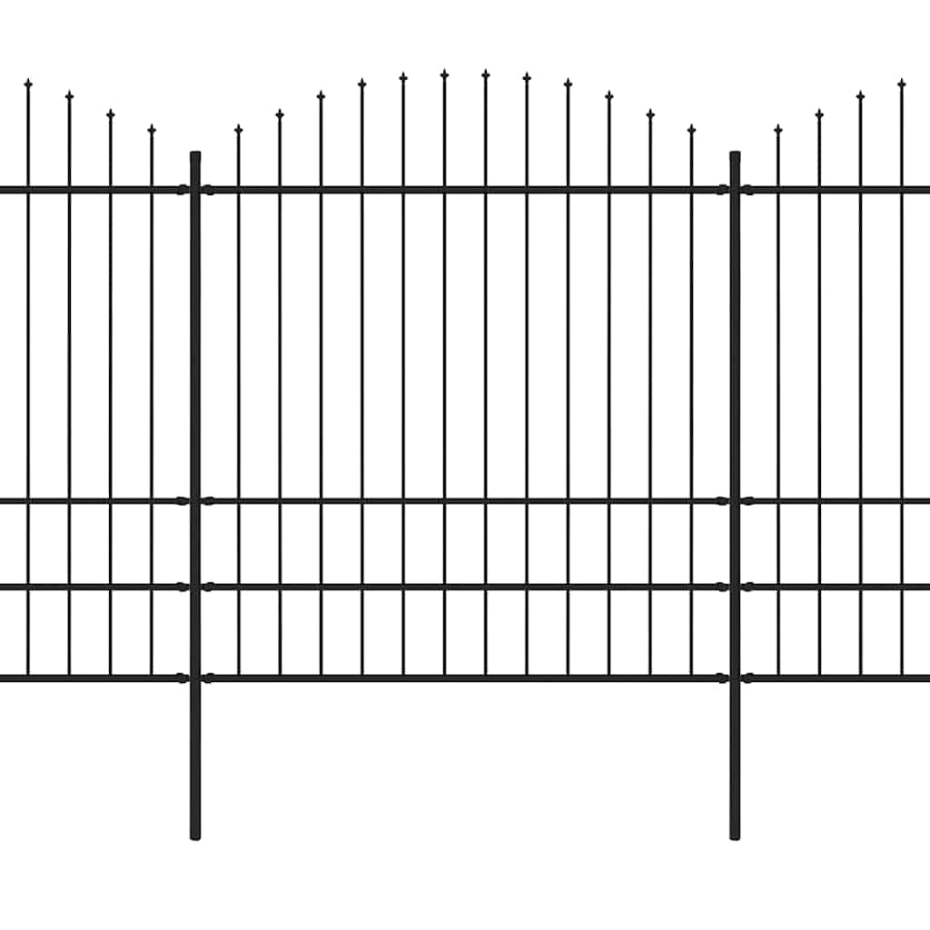 Vrtna ograda s vrhom koplja Čelik 892,5 x 200 cm Crna