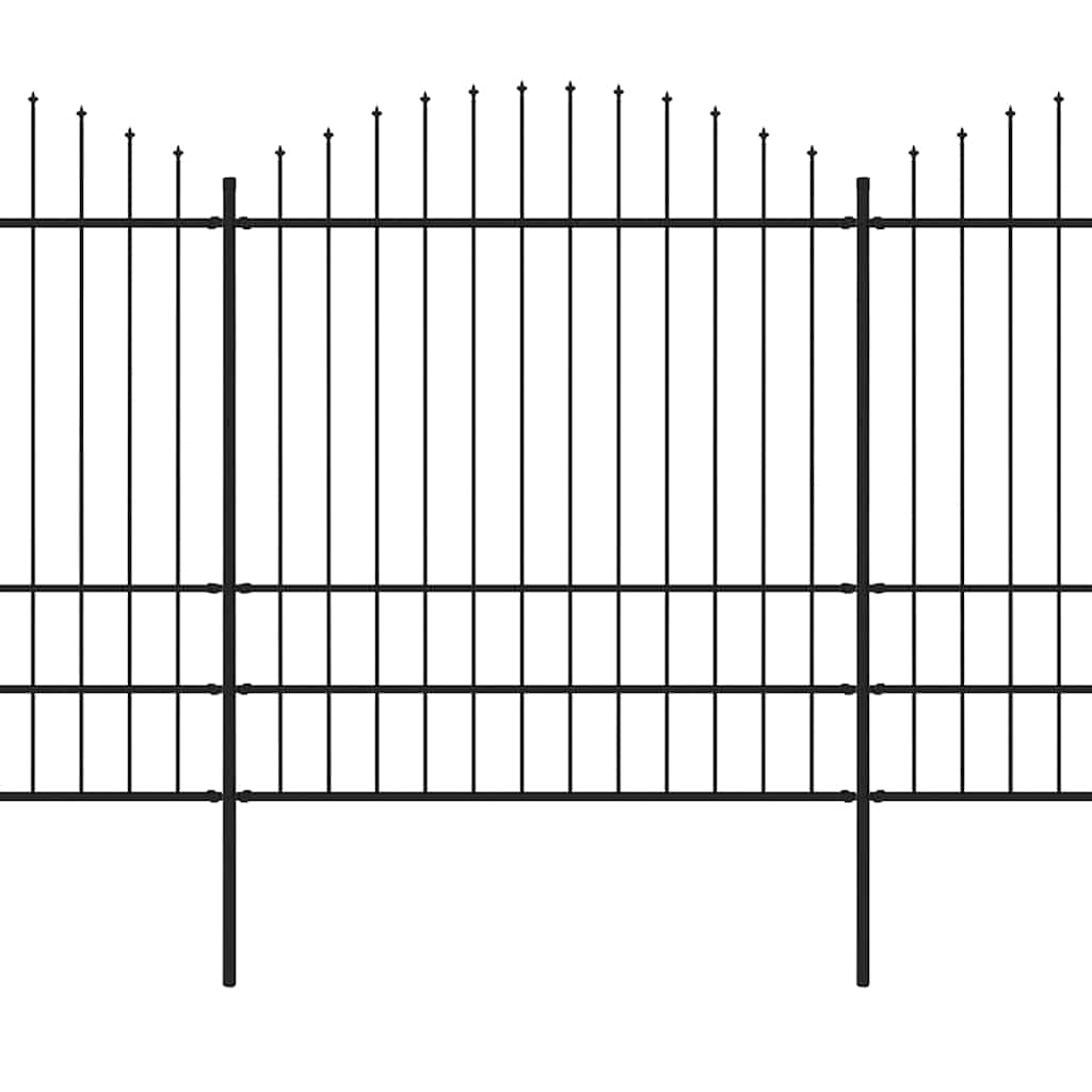 Vrtna ograda s vrhom koplja Čelik 1781,5 x 200 cm Crna