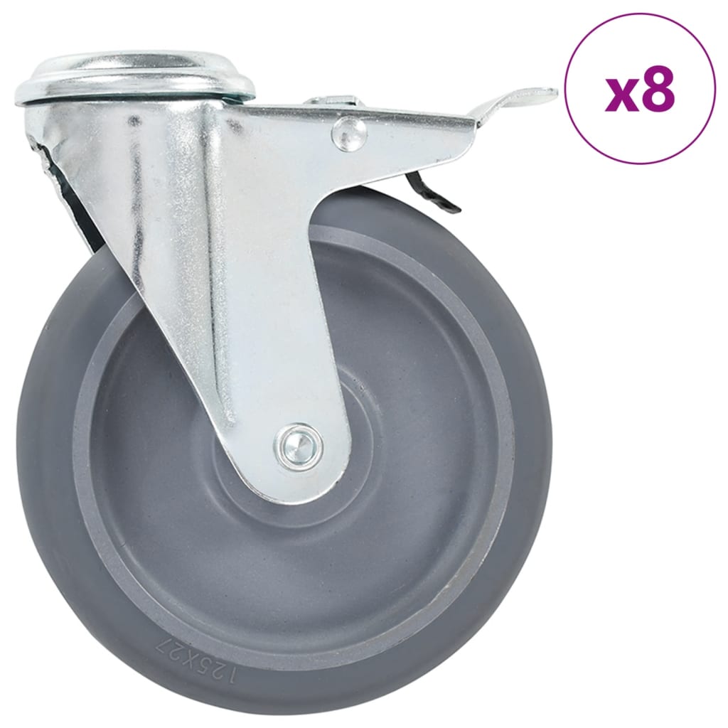 Okretni kotačići s otvorom za vijke 8 kom 125 mm