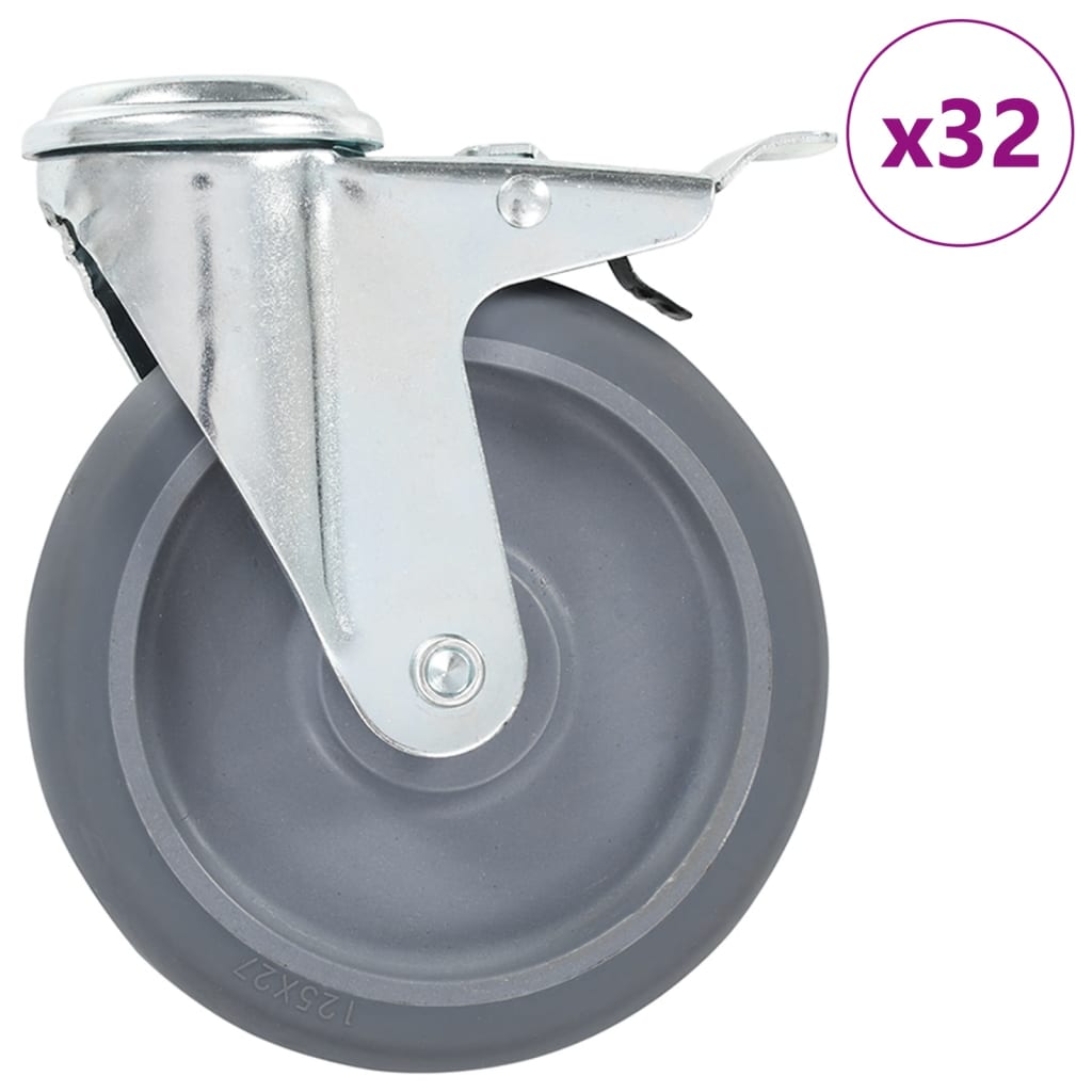 Okretni kotačići s otvorom za vijak 32 kom 125 mm