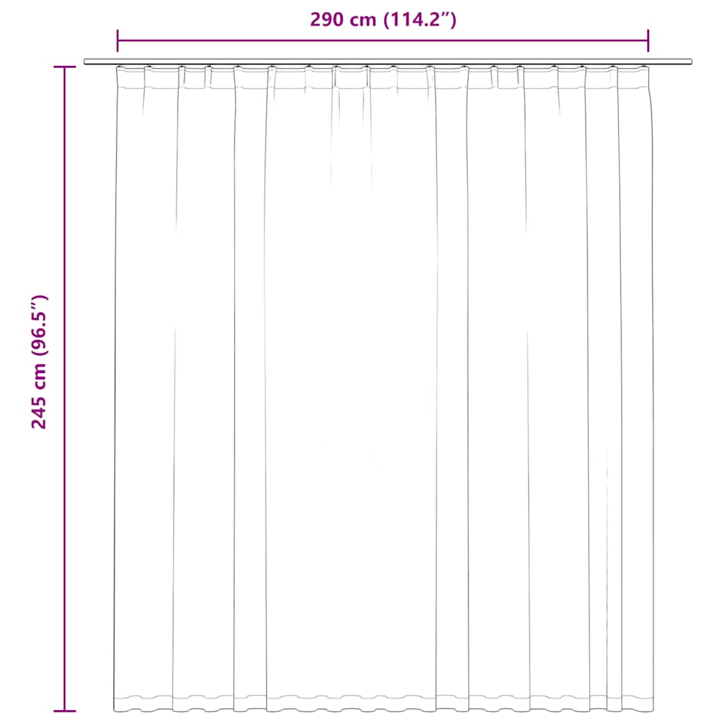 Zavjesa za zamračivanje s kukama antracit 290 x 245 cm