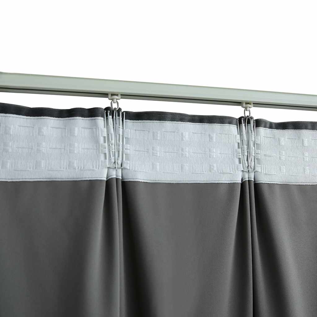 Zavjese za zamračivanje 2 kom baršunaste antracit 140 x 175 cm