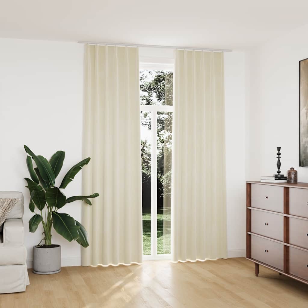 Zavjese za zamračivanje 2 kom baršunaste krem 140 x 245 cm