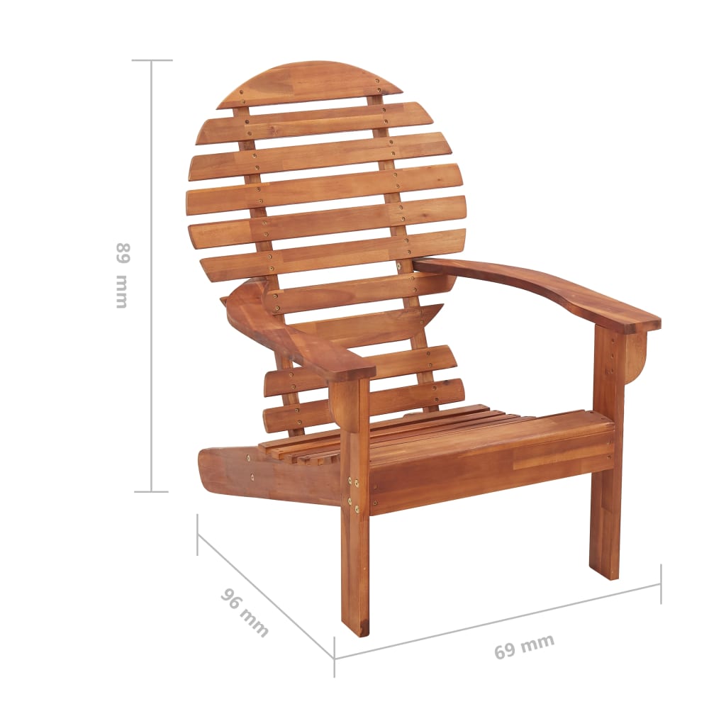 Stolica Adirondack od masivnog bagremovog drva