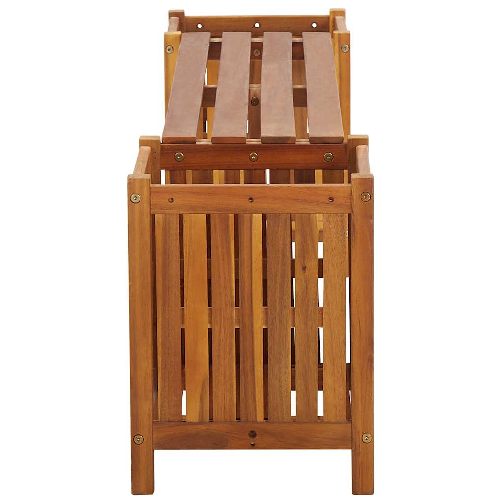 Vrtna klupa s 2 sadilice 150x30x40 cm masivno bagremovo drvo
