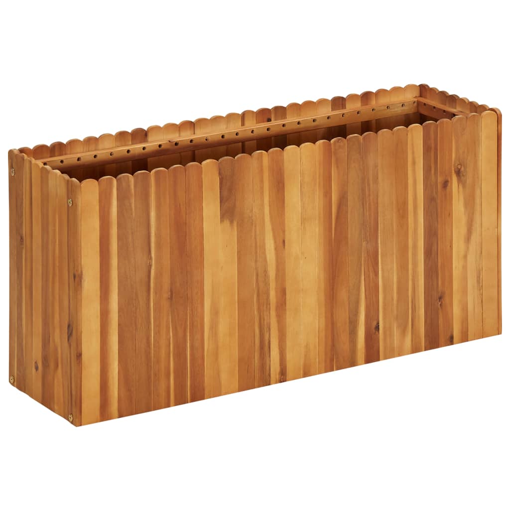 Vrtna posuda za sadnju od masivnog bagremovog drva 100x30x50 cm