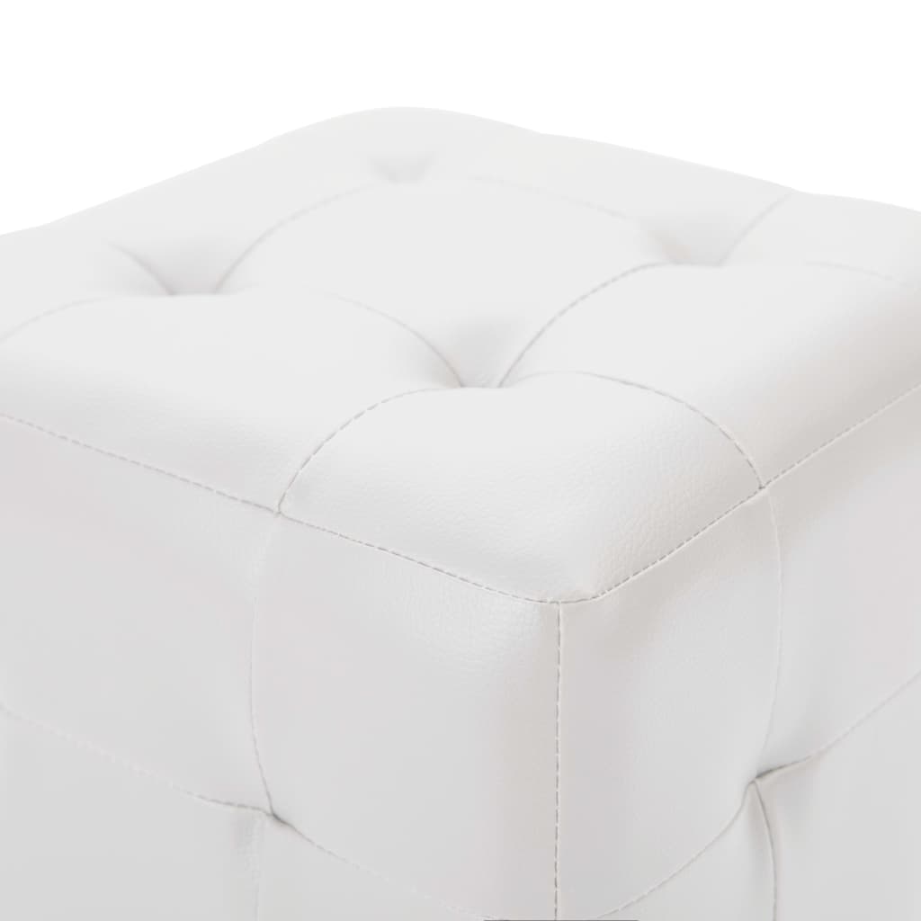 Tabure 2 kom bijeli 30 x 30 x 30 cm od umjetne kože