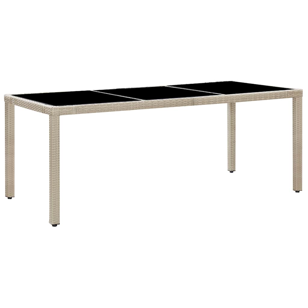 9-dijelni vrtni blagovaonski set od poliratana s jastucima bež Dužina stola 190 cm