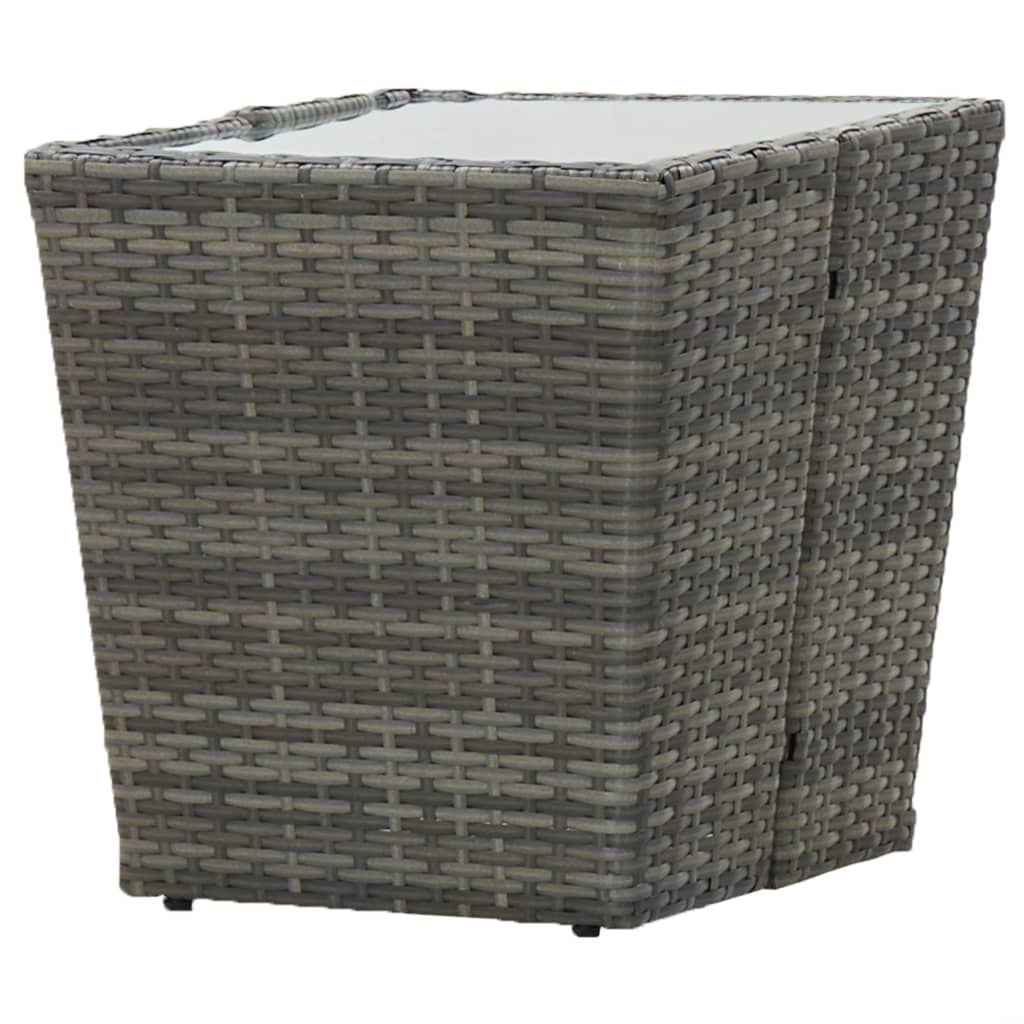 Stolić za čaj sivi 41,5x41,5x43cm poliratana od kaljenog stakla