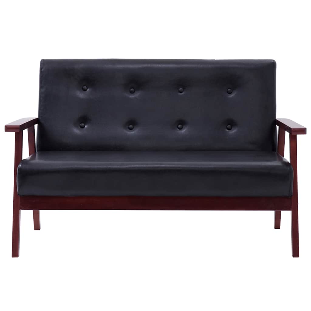 2-dijelni set sofa od umjetne kože crni