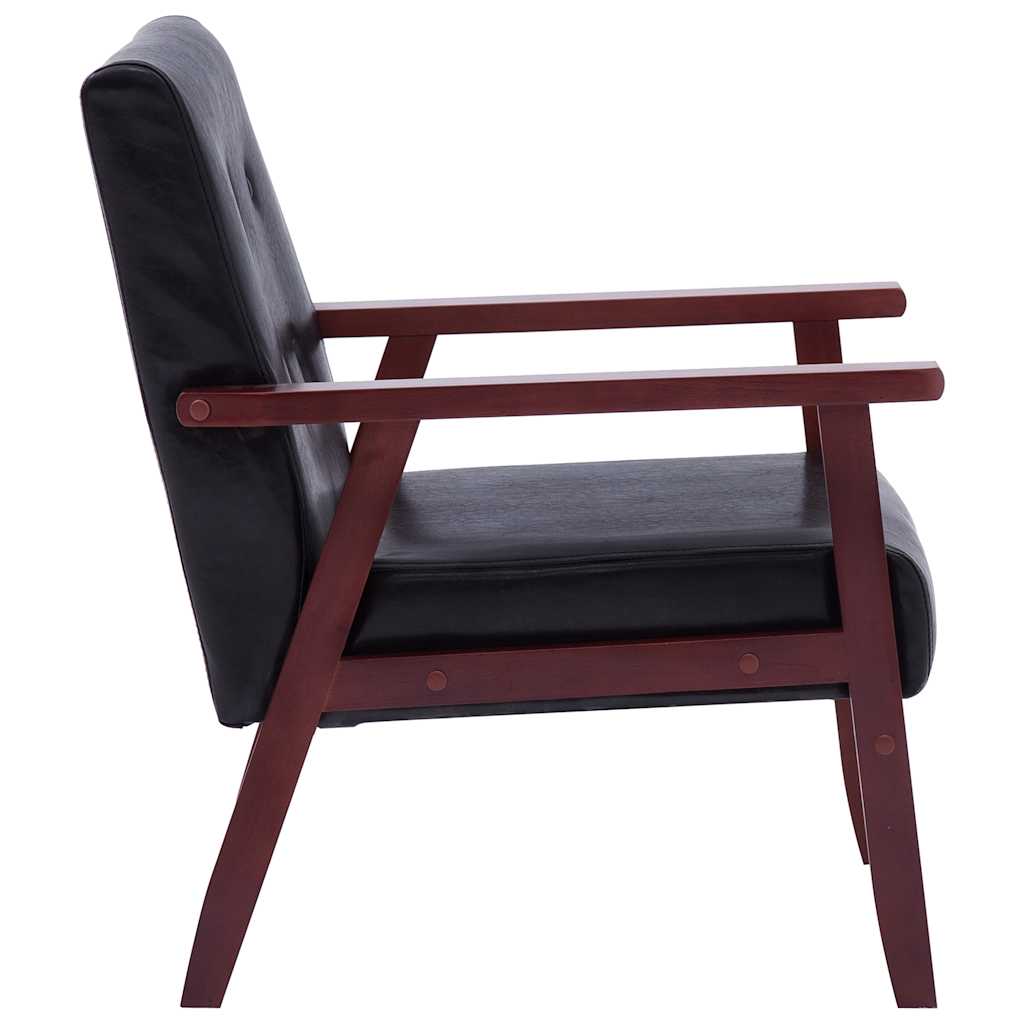 2-dijelni set sofa od umjetne kože crni
