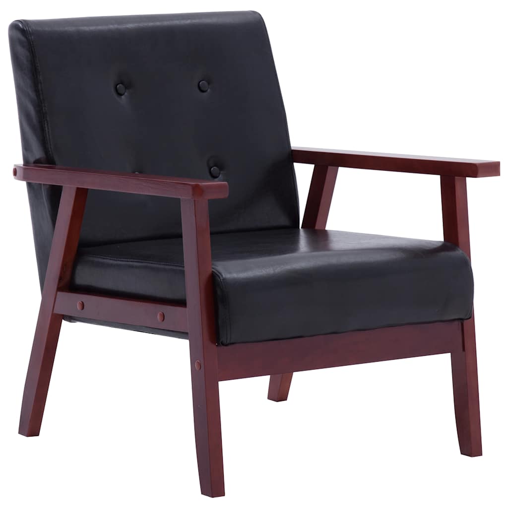 3-dijelni set sofa od umjetne kože crni