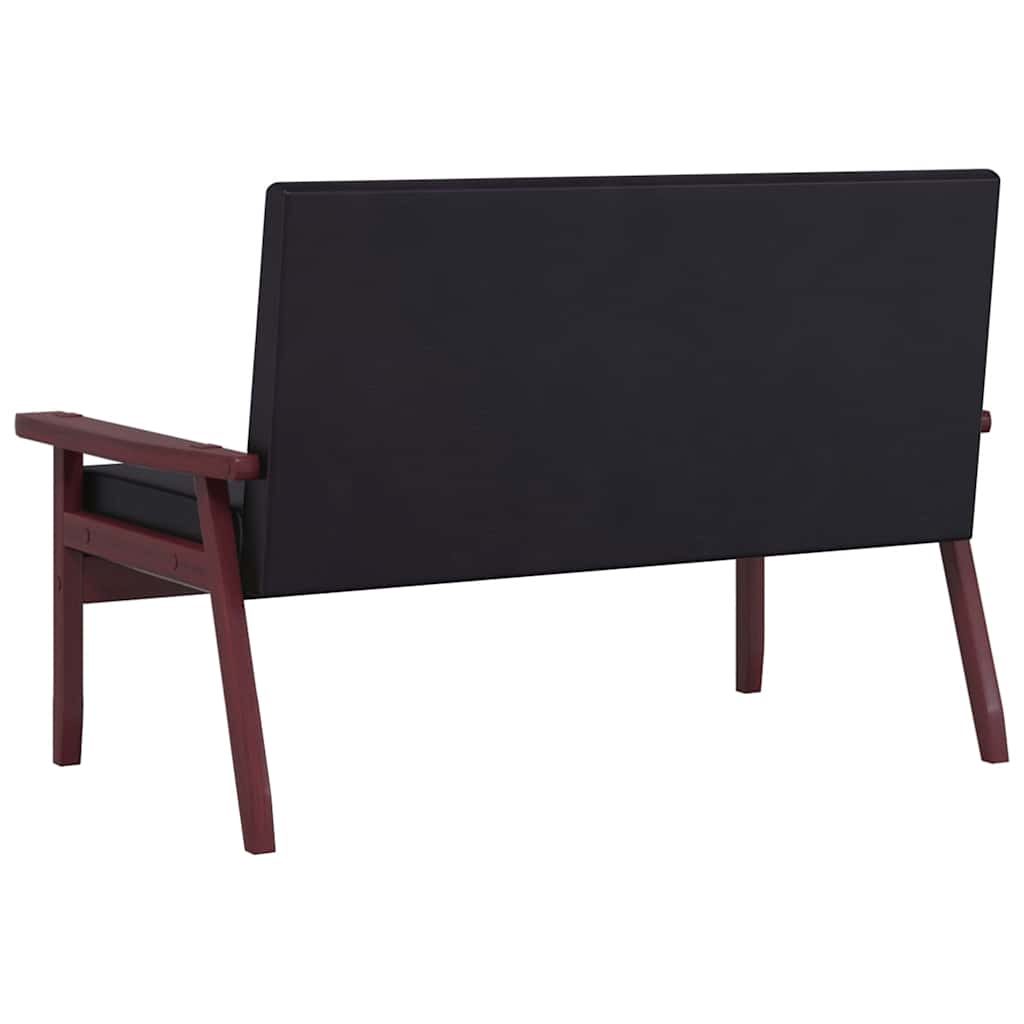 3-dijelni set sofa od umjetne kože crni
