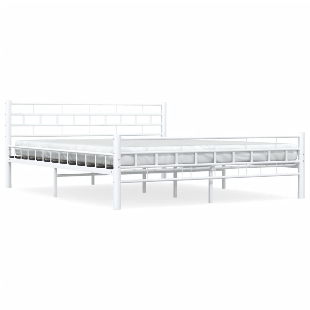 Okvir za krevet bijeli metalni 160 x 200 cm