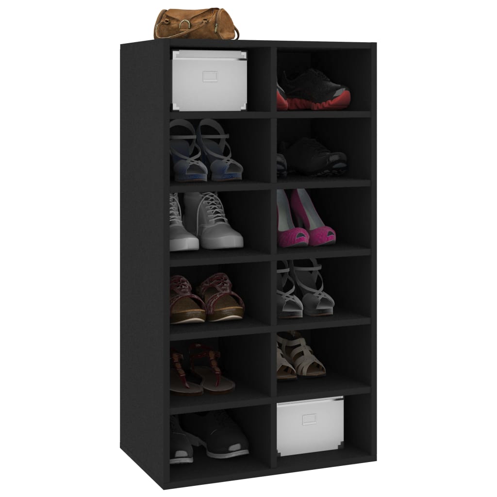 Stalak za cipele crni 54 x 34 x 100,5 cm konstruirano drvo