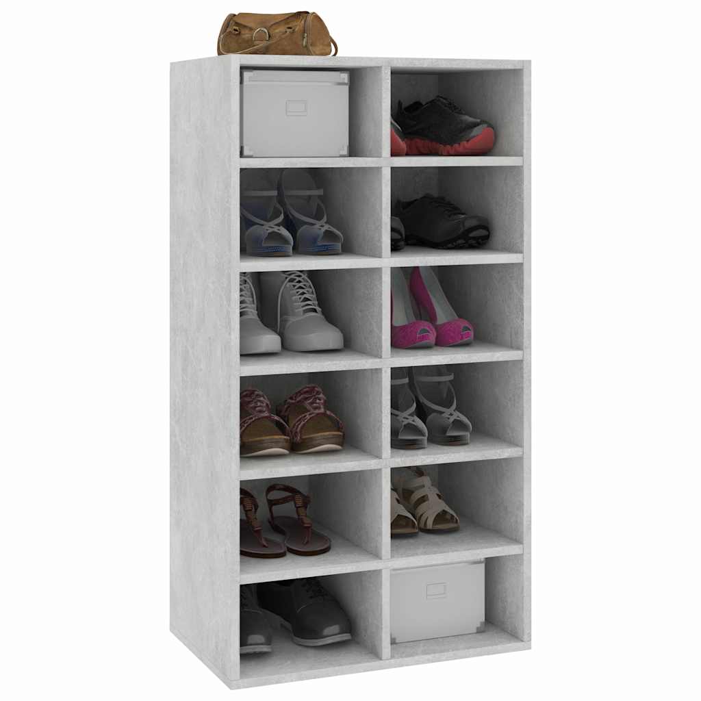 Stalak za cipele boja betona 54x34x100,5 cm konstruirano drvo