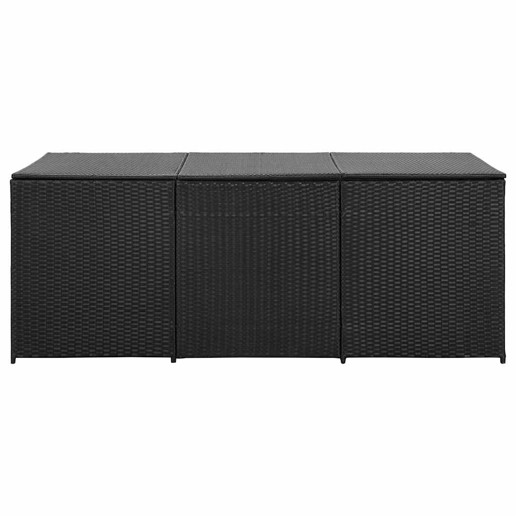 Vrtna kutija za pohranu od poliratana 180 x 90 x 70 cm crna