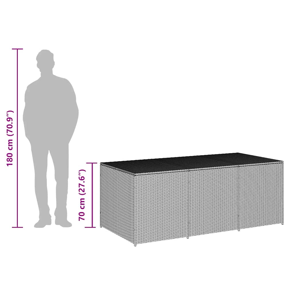 Vrtna kutija za pohranu od poliratana 180 x 90 x 70 cm crna