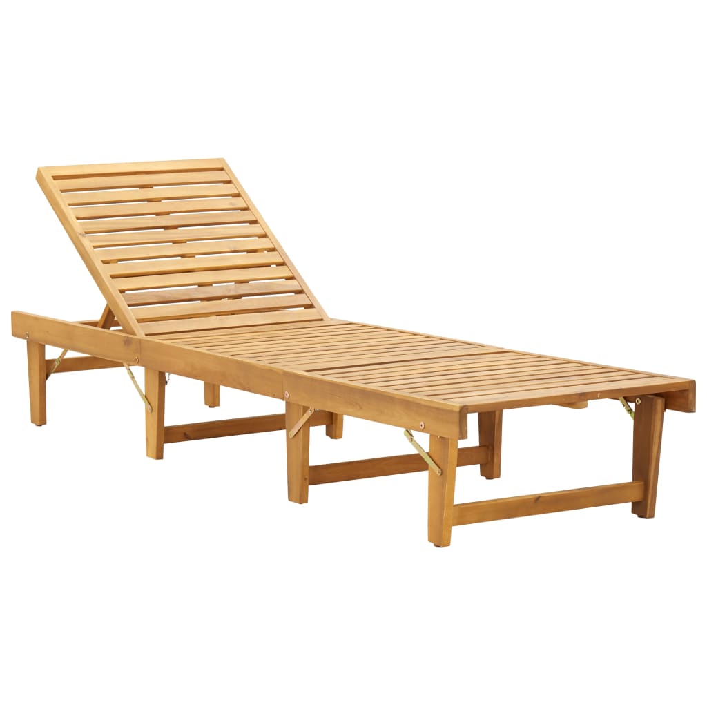 Sklopiva ležaljka za sunčanje s jastukom masivno bagremovo drvo