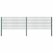 Ogradni panel sa stupovima od željeza 349x80 cm zelene boje