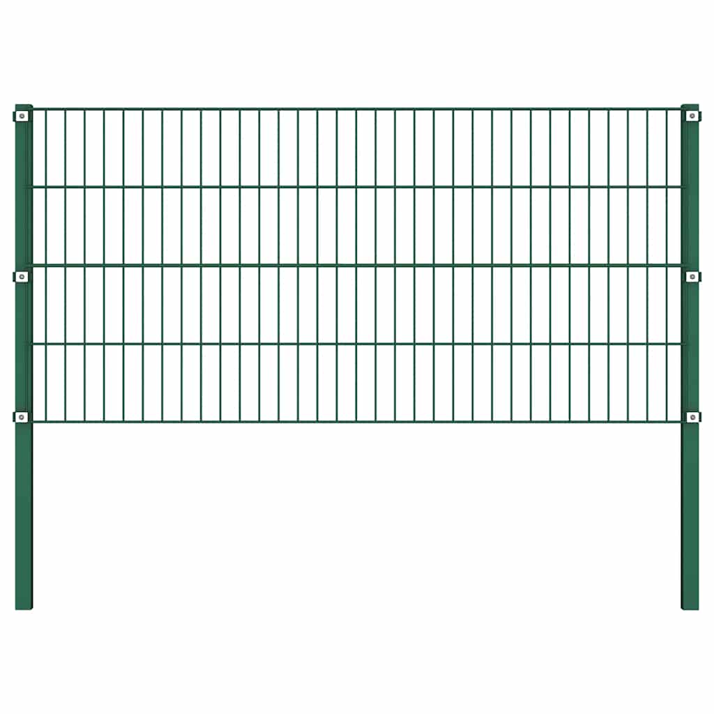 Ogradni panel sa stupovima od željeza 1212 x 80 cm zelene boje
