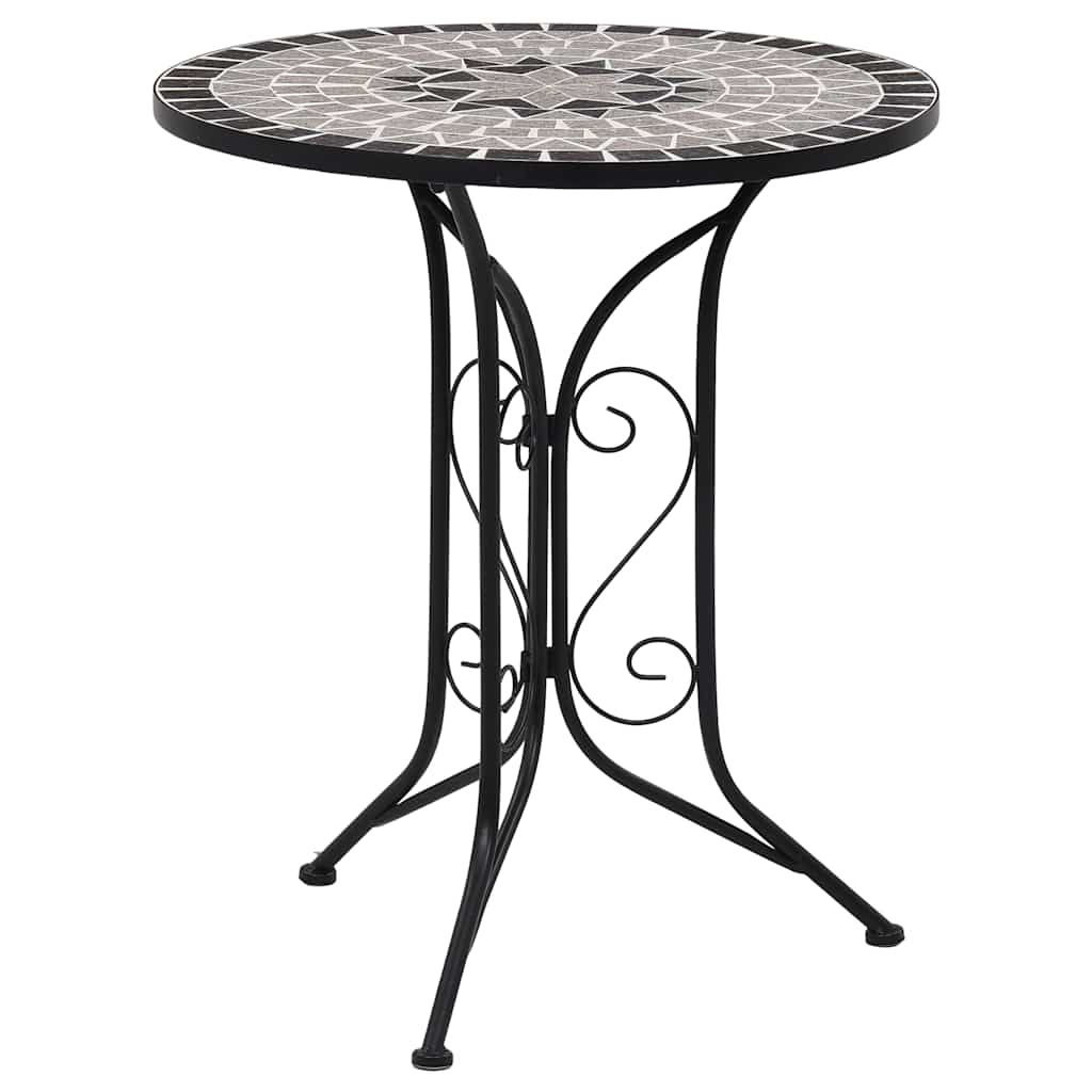 Bistro stolić s mozaikom sivi 60 cm keramički