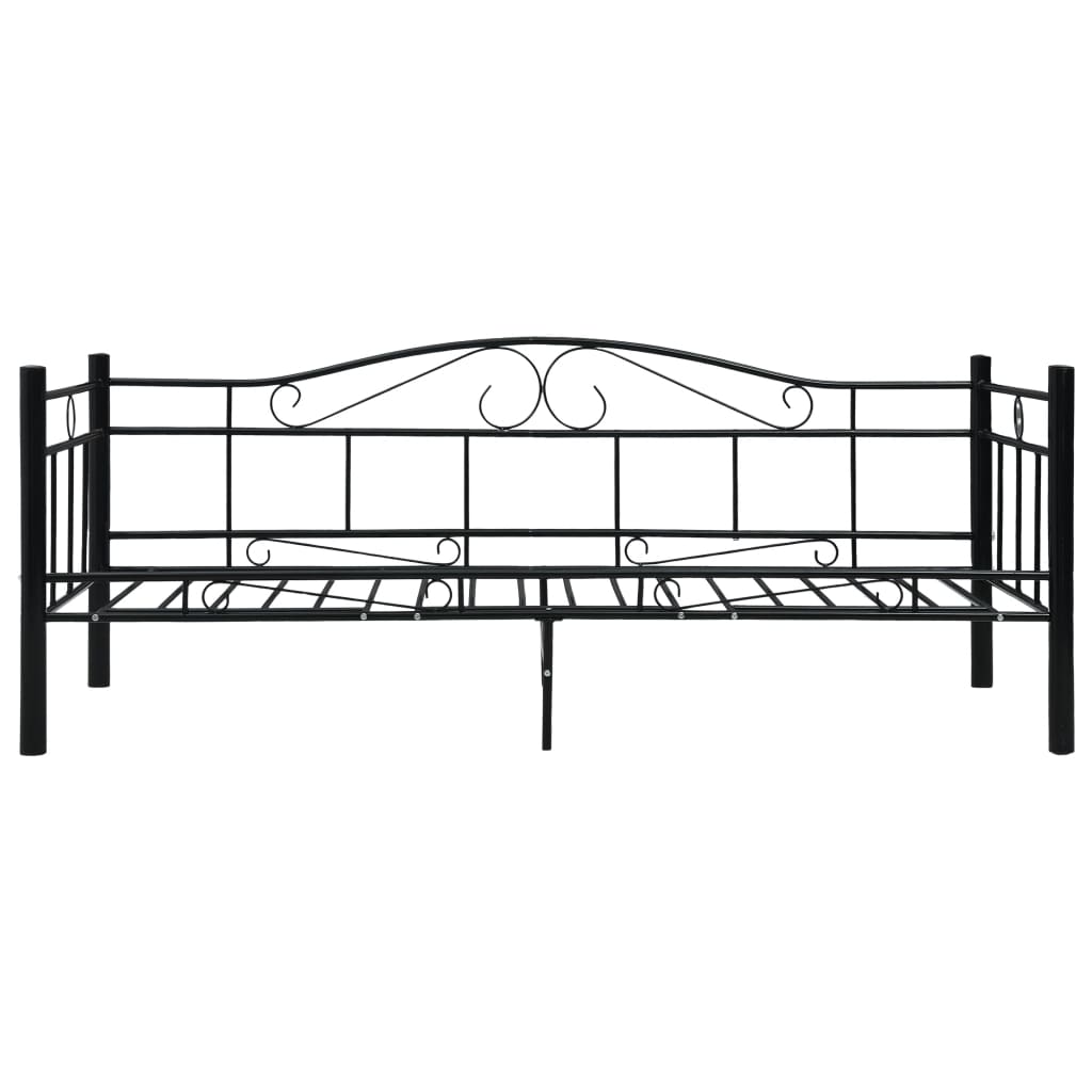Okvir za dnevni ležaj crni metalni 90 x 200 cm