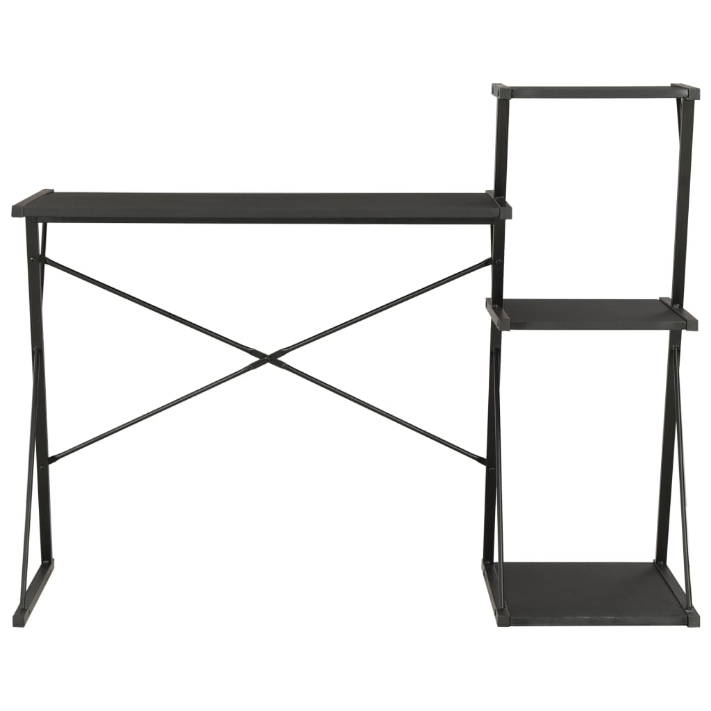 Radni stol s policom crni 116 x 50 x 93 cm