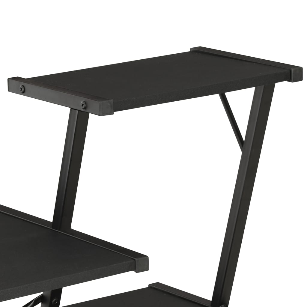 Radni stol s policom crni 116 x 50 x 93 cm