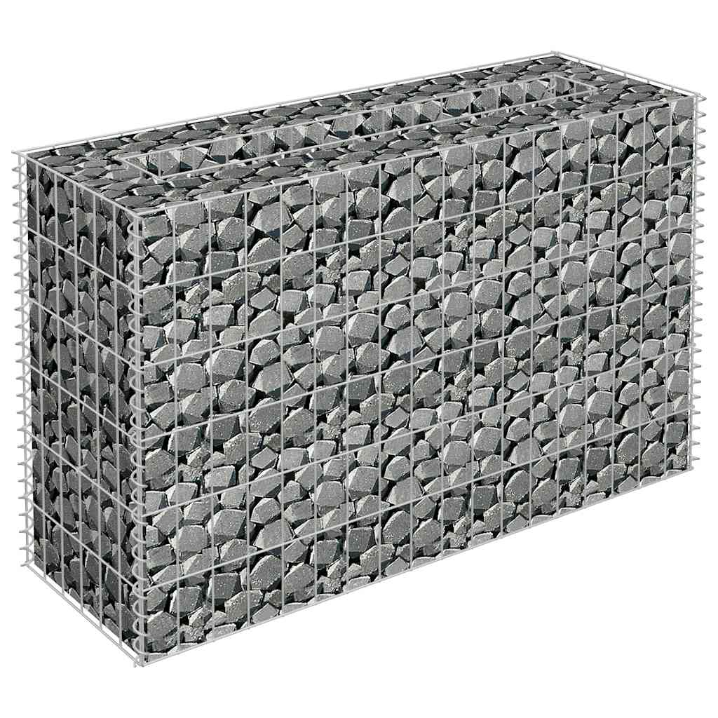 Gabionska sadilica od pocinčanog čelika 90 x 30 x 60 cm