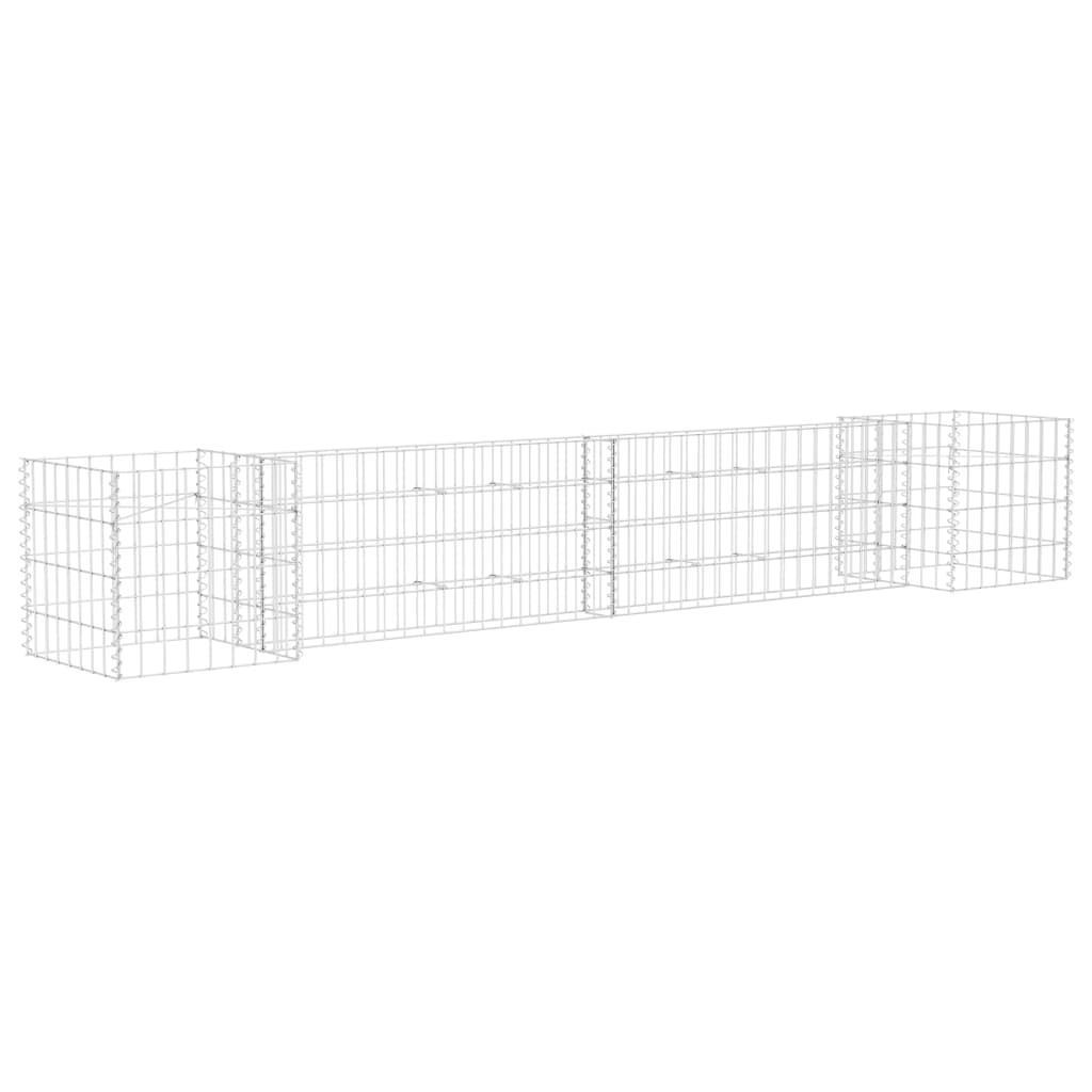 Gabionska sadilica u H-obliku od čelične žice 260 x 40 x 40 cm