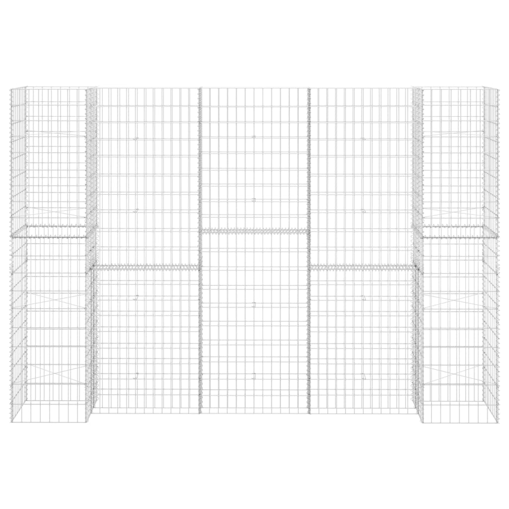 Gabionska sadilica u H-obliku od čelične žice 260 x 40 x 180 cm