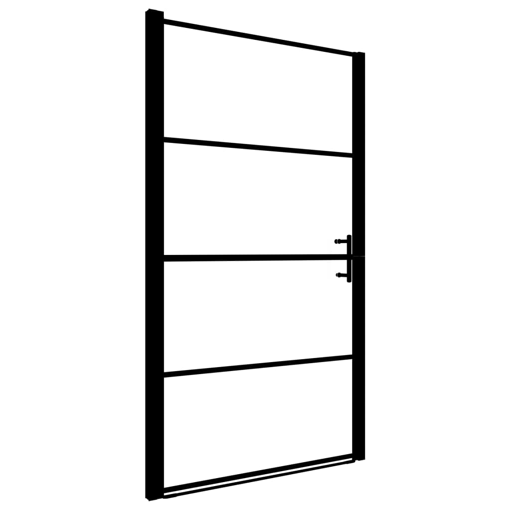Vrata za tuš od kaljenog stakla 91 x 195 cm crna