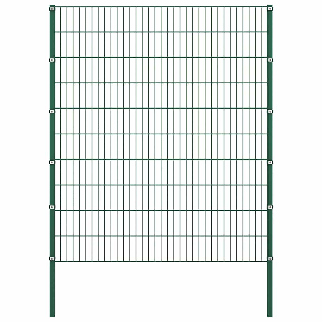 Ogradni panel sa stupovima od željeza 1040x200 cm zeleni