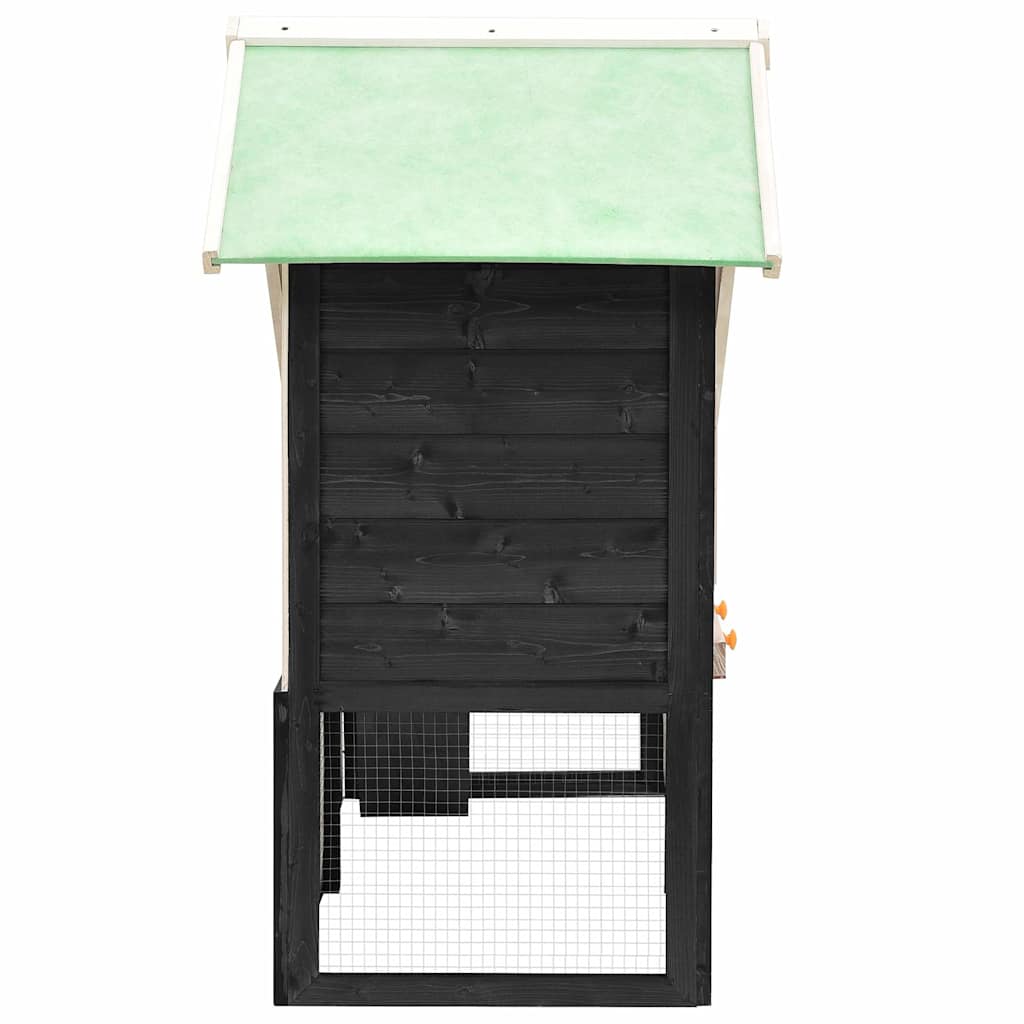 Kavez za zečeve sivo-bijeli 140 x 63 x 120 cm masivna jelovina