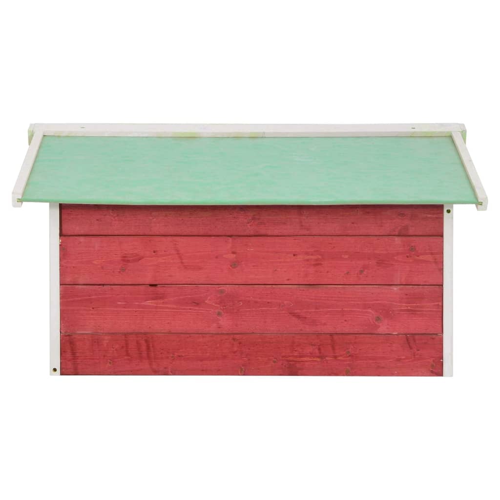 Garaža za robotsku kosilicu 72x87x50 cm crveno-bijela jelovina