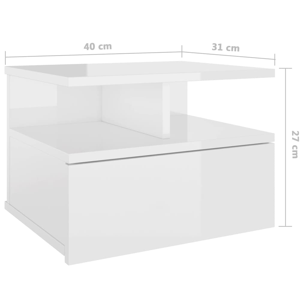 Viseći noćni ormarići 2 kom sjajni 40x31x27cm konstruirano drvo