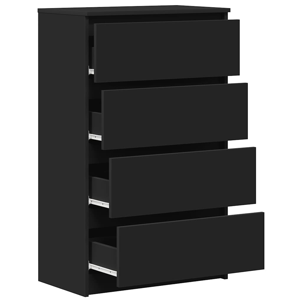 Komoda crna 60 x 35 x 98,5 cm od konstruiranog drva