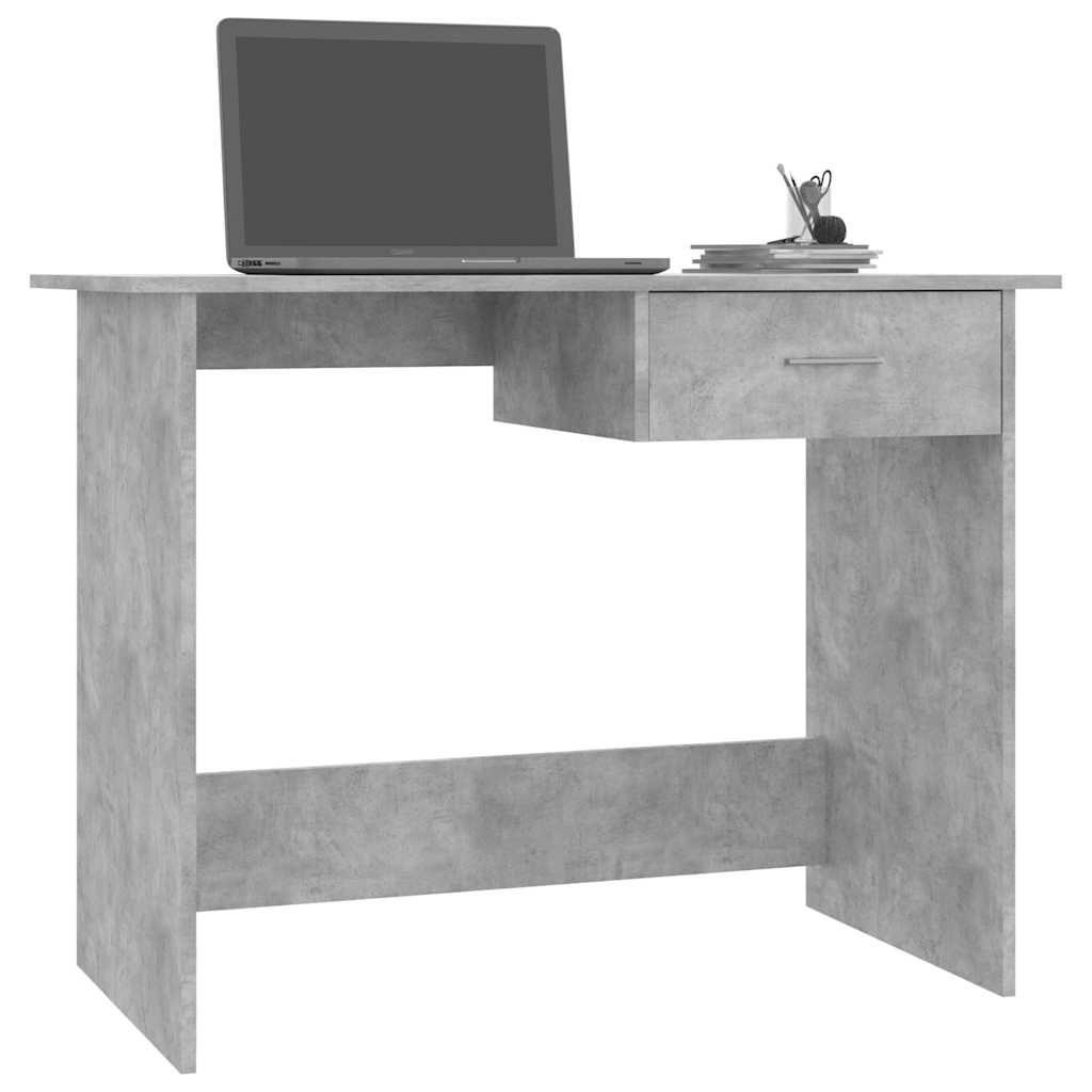 Radni stol siva boja betona 100 x 50 x 76 cm konstruirano drvo